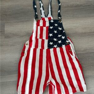 Patriotic Striped Men’s Overalls
